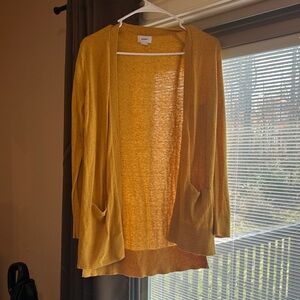 Old Navy Mustard Open-Front Cardigan